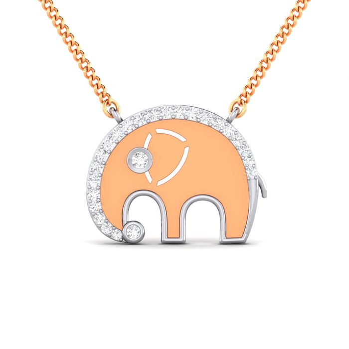 Elegant Elephant Diamond Pendant