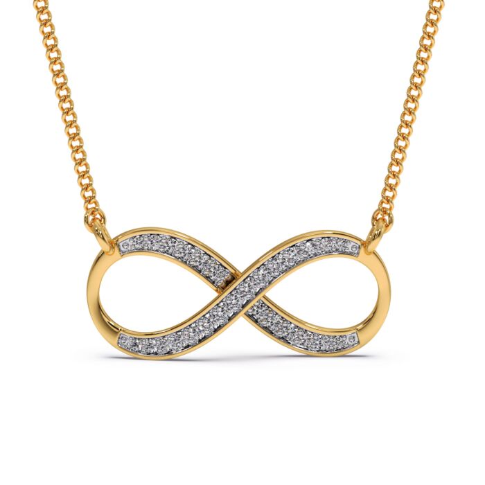 Buy Sterling Silver Infinity Heart 7 Stone Diamond Pendant Necklace (1/4  carat) Online at desertcartINDIA