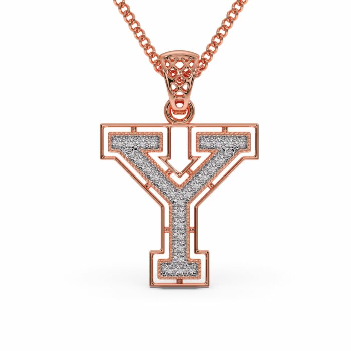 Yuvika Alphabet Y Diamond Pendant