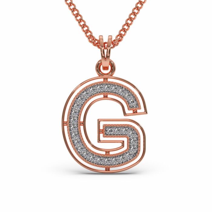 Gina Alphabet G Diamond Pendant