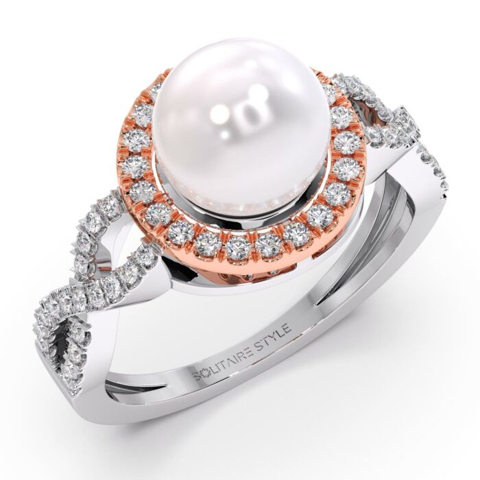 Rhea Diamond Pearl Ring