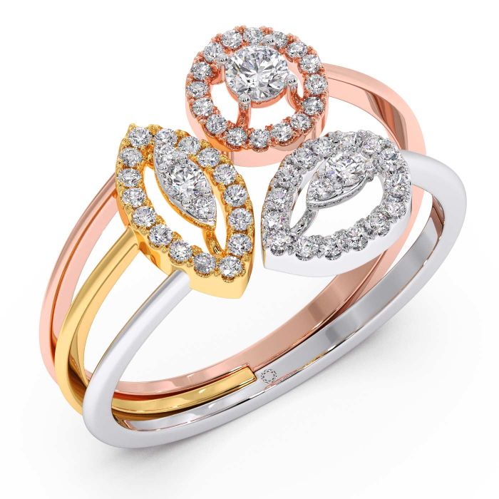 Three toned women's ring
