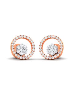 Encircled Flower Diamond Earrings
