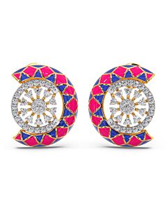 Tushita Enamel Diamond Earrings