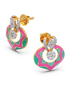 Dhanishka Enamel Diamond Earrings