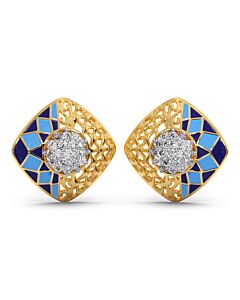 Giza Enamel Diamond Earrings