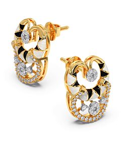 Delja Enamel Diamond Earrings