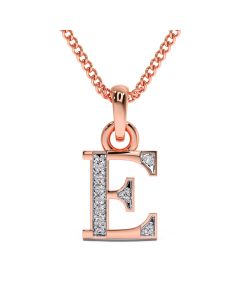 Eliza Alphabet E Diamond Pendant