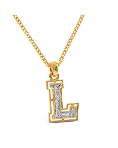 Lyra Alphabet L Diamond Pendant