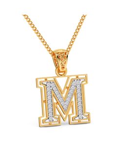 Mishka Alphabet M Diamond Pendant