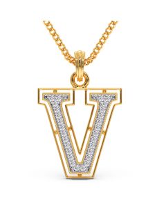 Vara Alphabet V Diamond Pendant