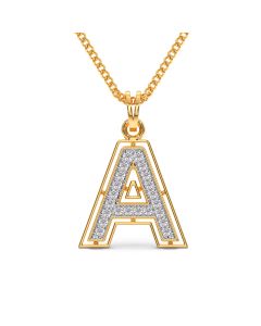 Aahana Alphabet A Diamond Pendant