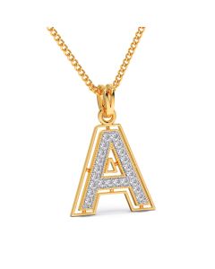Aahana Alphabet A Diamond Pendant