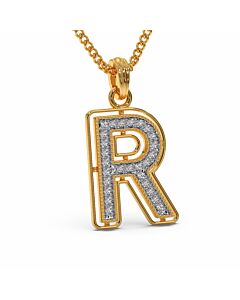 Rasika Alphabet R Diamond Pendant 