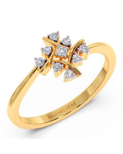 Criss-Crossed Diamond Ring