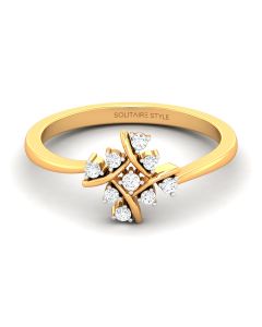 Criss-Crossed Diamond Ring