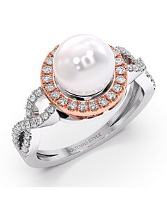 Rhea Diamond Pearl Ring