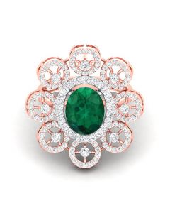 Emerald Blossom cocktail ring