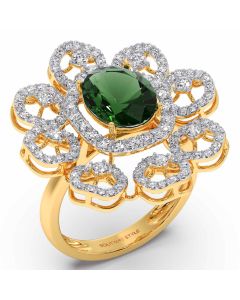 Emerald Blossom cocktail ring