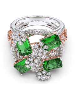 Oblong Green Cocktail Ring