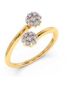 Due Diamond Flower Ring