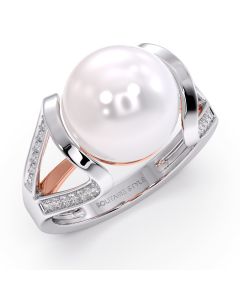 Nacre Pearl Diamond Ring